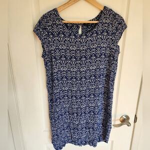 George Blue and White Patterned Mini Dress